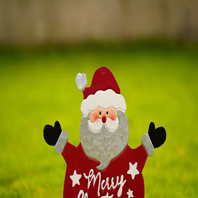 Handmade Outdoor Metal Santa Claus Recycled Metal Indoor Christmas Decorations
