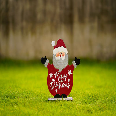 Handmade Outdoor Metal Santa Claus Recycled Metal Indoor Christmas Decorations
