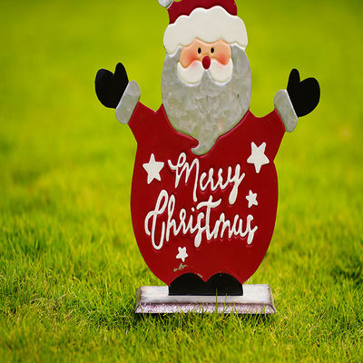 Handmade Outdoor Metal Santa Claus Recycled Metal Indoor Christmas Decorations