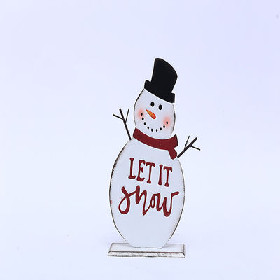Handmade Metal Outdoor Snowman Ornaments Stakes For Christmas Decoration