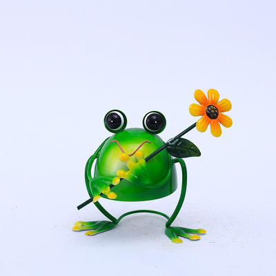 OEM / ODM Metal Garden Frog Ornaments Animals Rustproof Artistic
