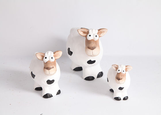 Handmade Ceramic Pottery Sheep Garden Ornaments In Different Sizes
